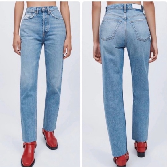 Re/Done Denim - NEW RE/DONE 70s Ultra High Rise Stove Pipe Button Fly Jeans Size 32